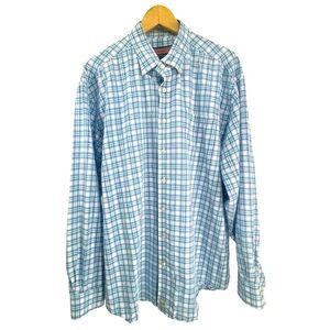 Vineyard Vines Blue Plaid Casual Button Down Shirt Size XL 10716